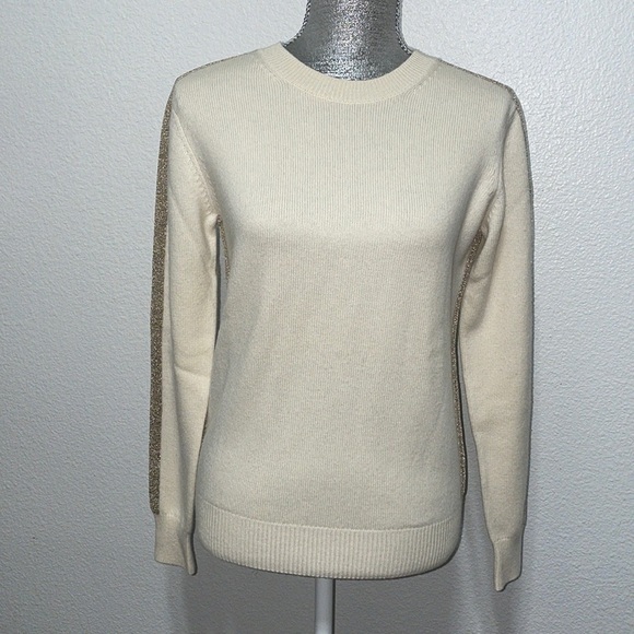 10 Crosby Derek Lam Sweaters - Derek Lam 10 Crosby‎ sweater wool cashmere XS cream gold trim